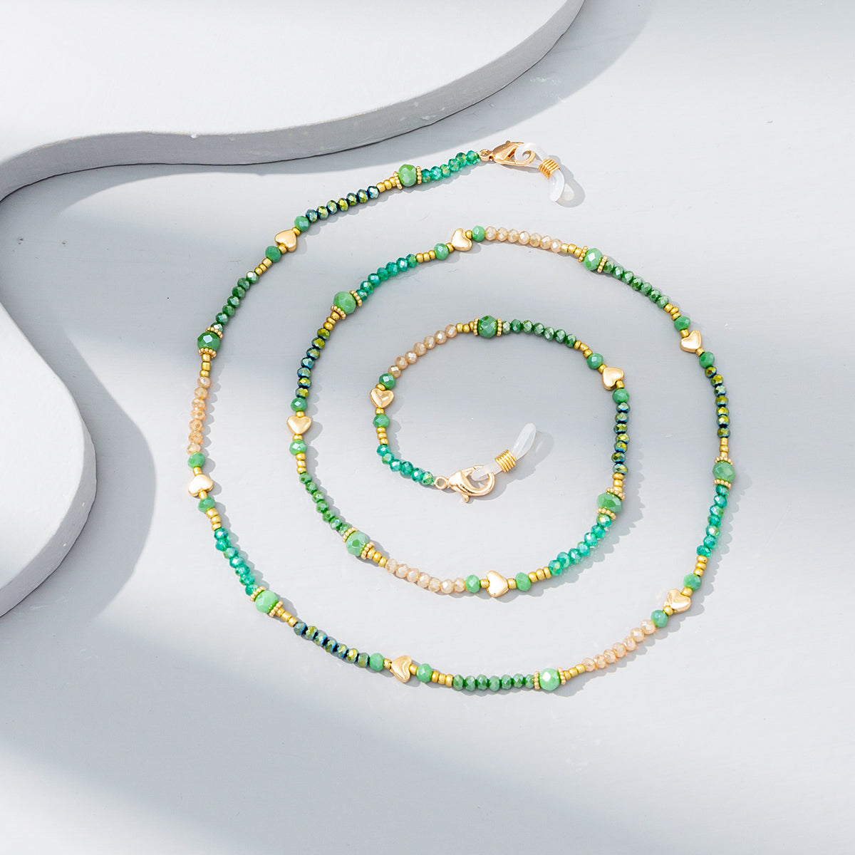 Mixed-color Crystal Beaded Eyeglass Chain, A Fashionable Street Accessory, Is A Ladies' Elegant Eyeglass Rope