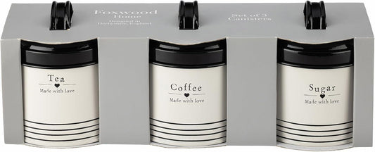 David Mason Design Made With Love Tea, Coffee & Sugar Canisters, Set of 3