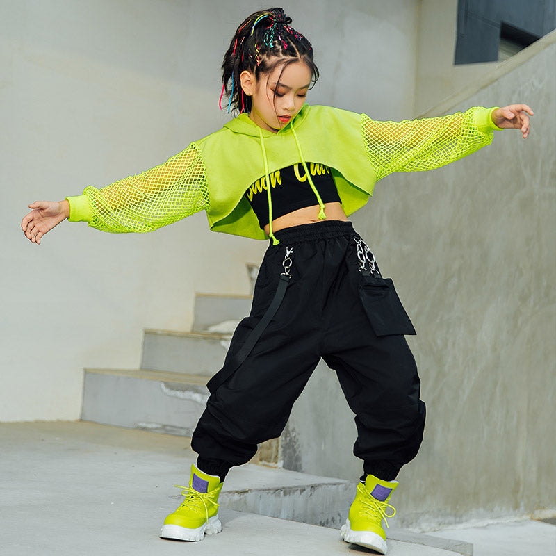 Girls' Jazz Dance Costume Performance Outfit Set