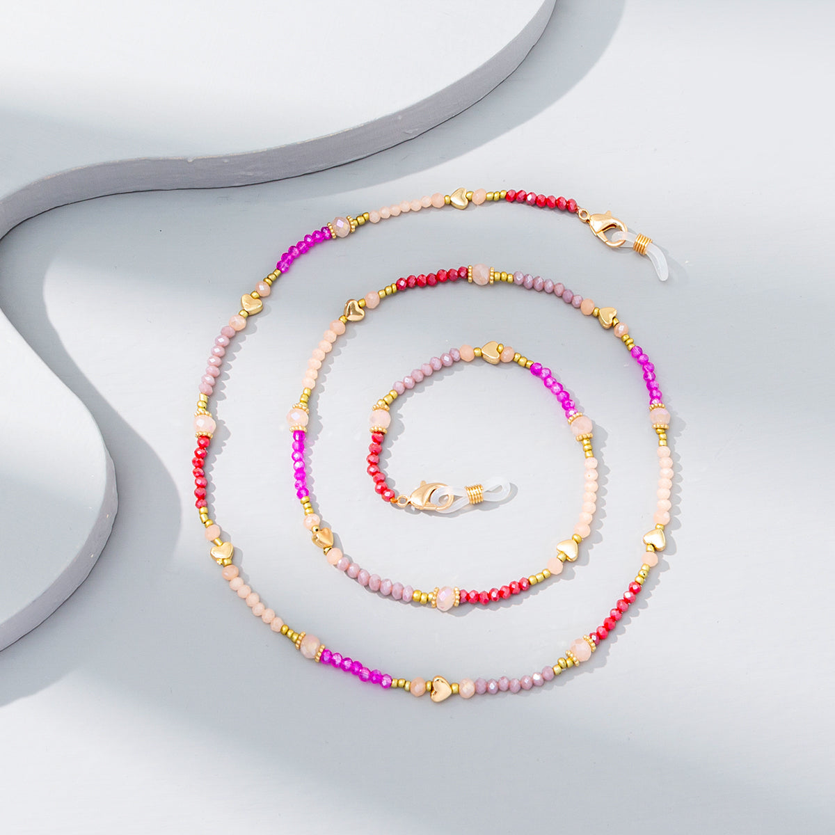 Mixed-color Crystal Beaded Eyeglass Chain, A Fashionable Street Accessory, Is A Ladies' Elegant Eyeglass Rope
