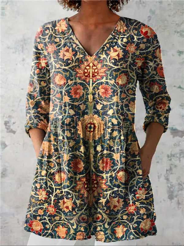 Female Creative Fish Pattern Vacation Style Dress