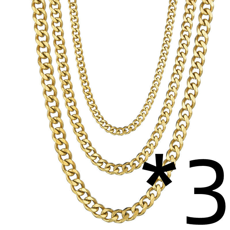 Six-sided Cuban Sweater Chain Simple Personality