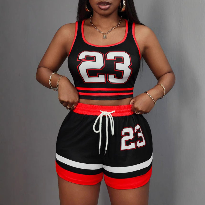 Sleeveless Digitally Printed Top With Drawstring Pants