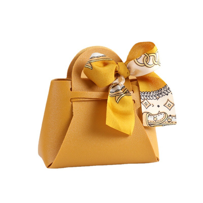Modern Minimalist Leather Candy Box With Ribbon
