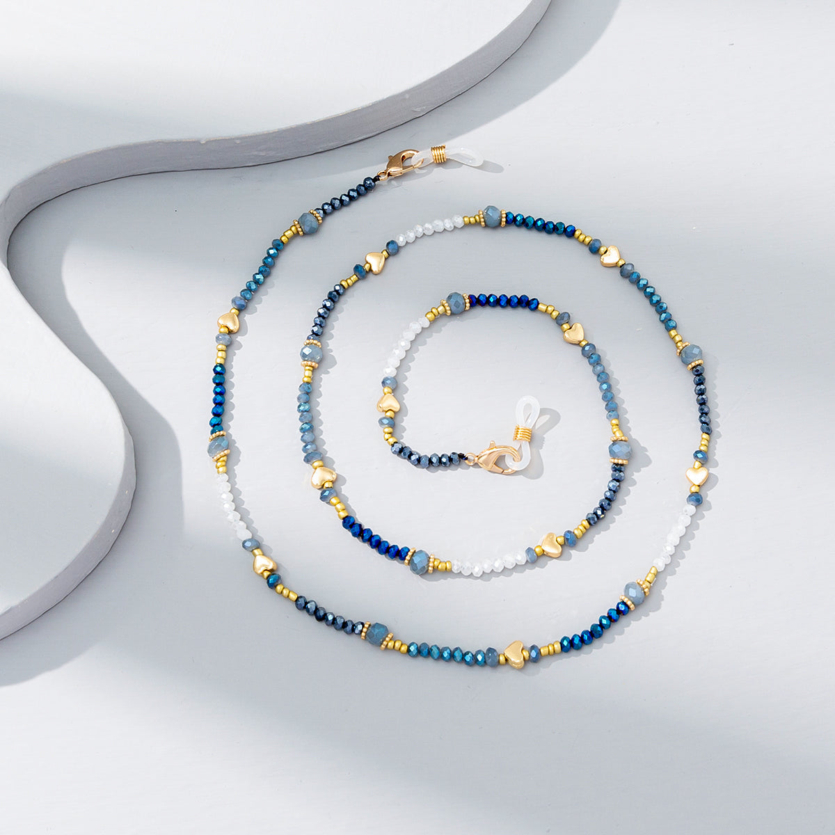 Mixed-color Crystal Beaded Eyeglass Chain, A Fashionable Street Accessory, Is A Ladies' Elegant Eyeglass Rope