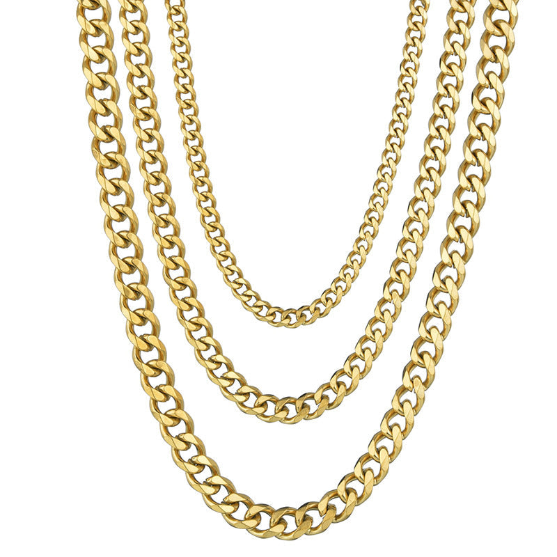 Six-sided Cuban Sweater Chain Simple Personality