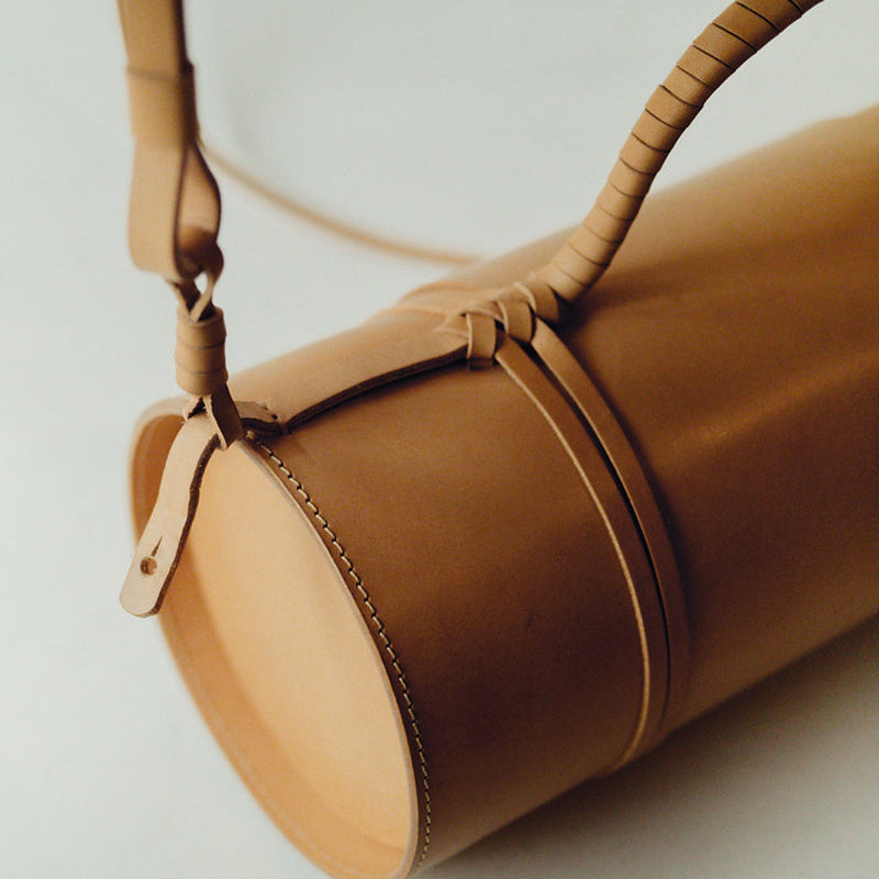 Women's Handwoven Bamboo Tube Bag | Sustainable Shoulder