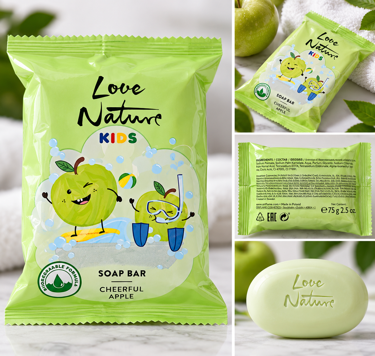 Oriflame Love Nature Kids Cheerful Apple Soap Bar 75g 🍏