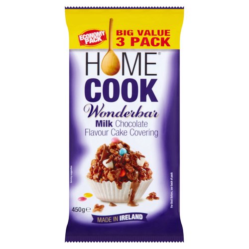 6 x Homecook Wonderbar Kuchenglasur mit Milchschokoladengeschmack 450g Großpackung im 3er-Pack