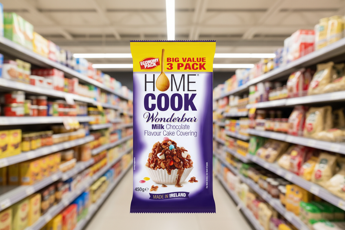 6 x Homecook Wonderbar Kuchenglasur mit Milchschokoladengeschmack 450g Großpackung im 3er-Pack