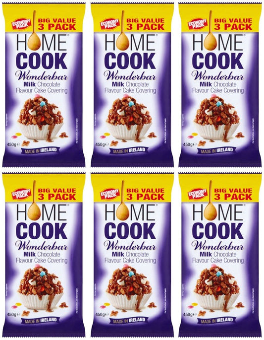Homecook Wonderbar Milk Chocolate Cake Covering | 6 x 450g Bars (3-Pack)