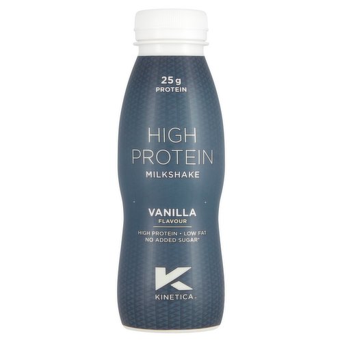 12 x Batido de leche Kinetica de alto contenido en proteínas con sabor a vainilla 330 ml