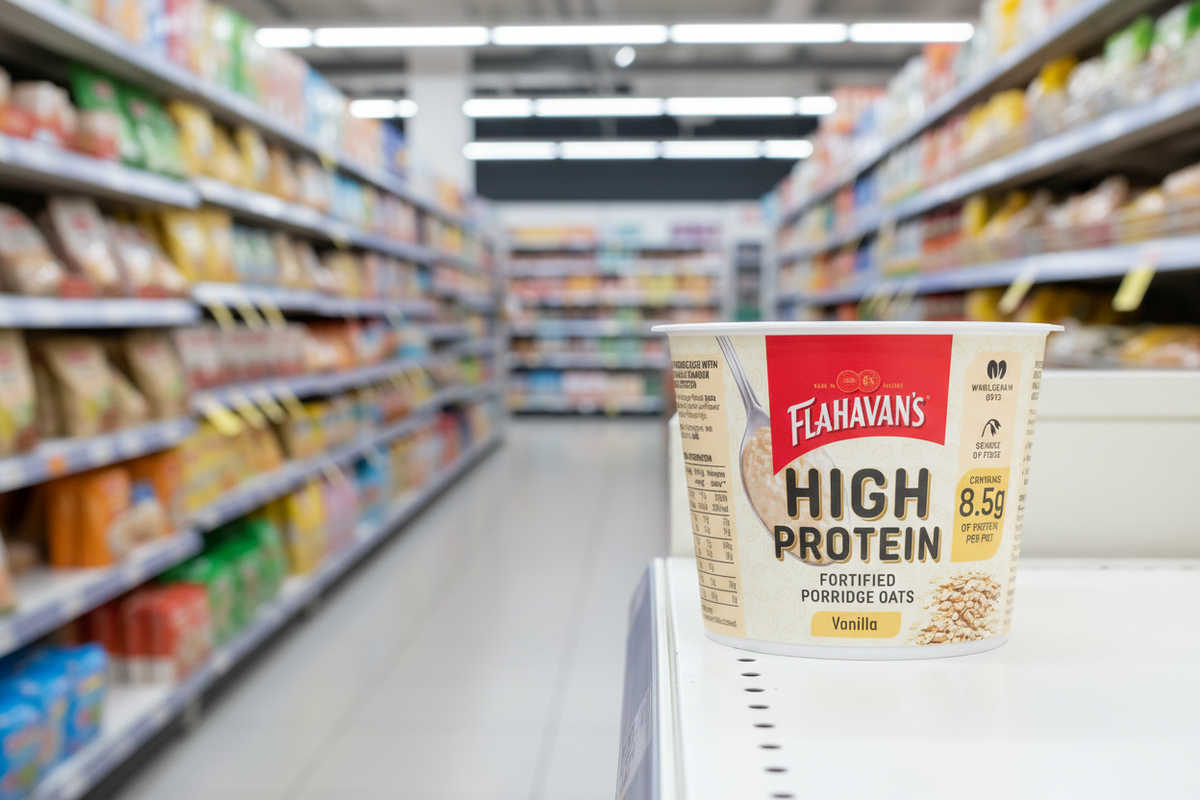 12 x Flahavan's High Protein Angereicherte Porridge Haferflocken Vanille 45G