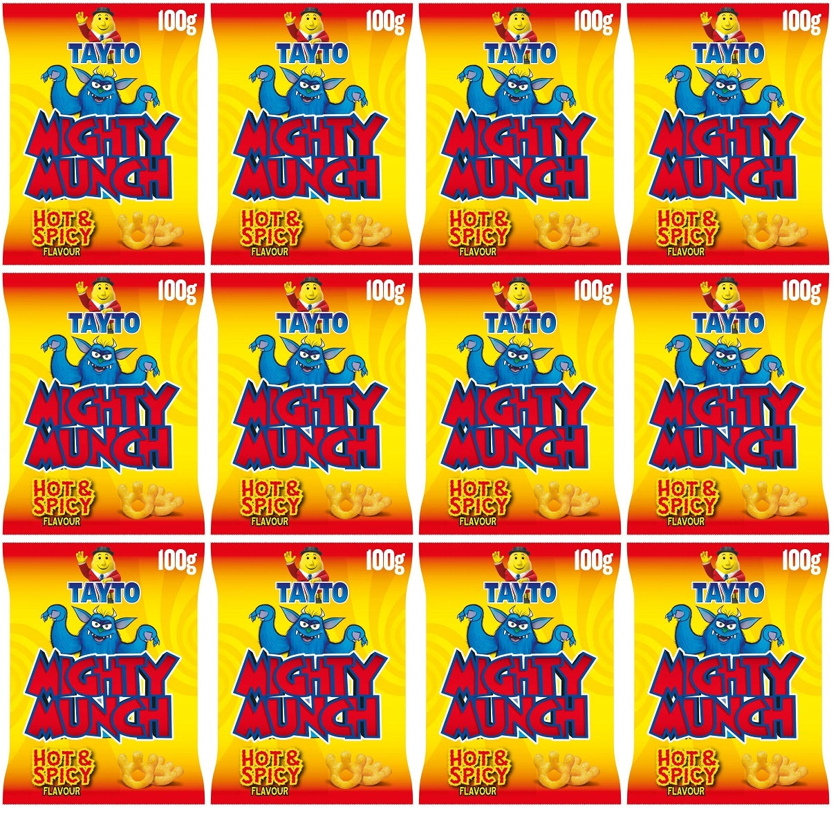 Tayto Mighty Munch Patatas Fritas Picantes Multipack | 12 x 100g