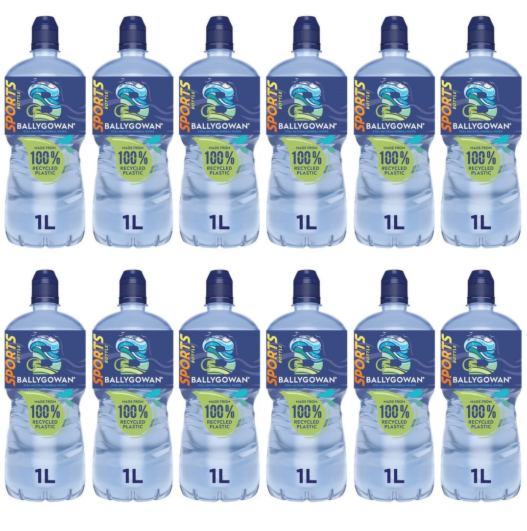 12 x Ballygowan Still Natürliches Mineralwasser Sportflasche 1L