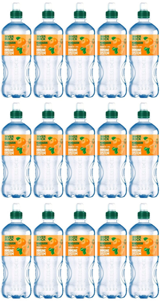 15 x Bebida de agua sin gas Deep Riverrock sabor mandarina 750 ml