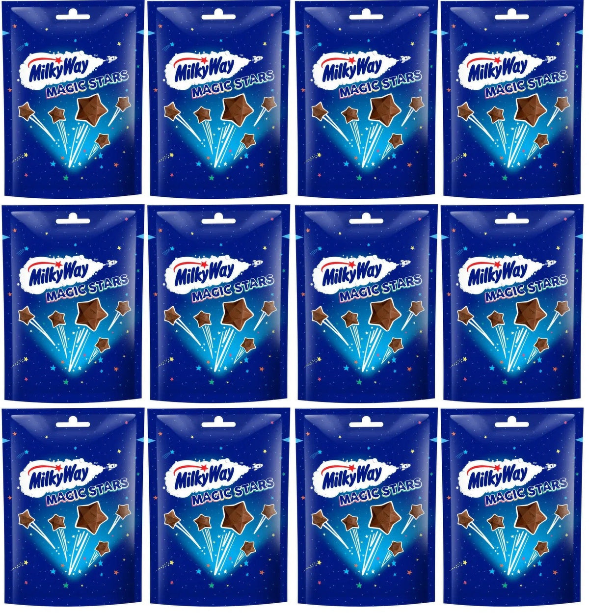 12 x Milky Way Magic Stars Milchschokolade Happen Beutel 100g