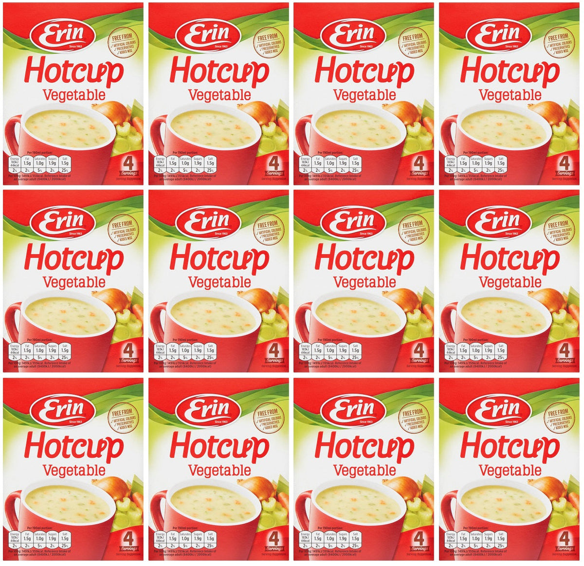 12 x Erin Hotcup Original Vegetales 49G