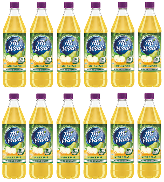 MiWadi Zero Apple & Pear Sugar-Free Concentrate 1L – Pack of 12