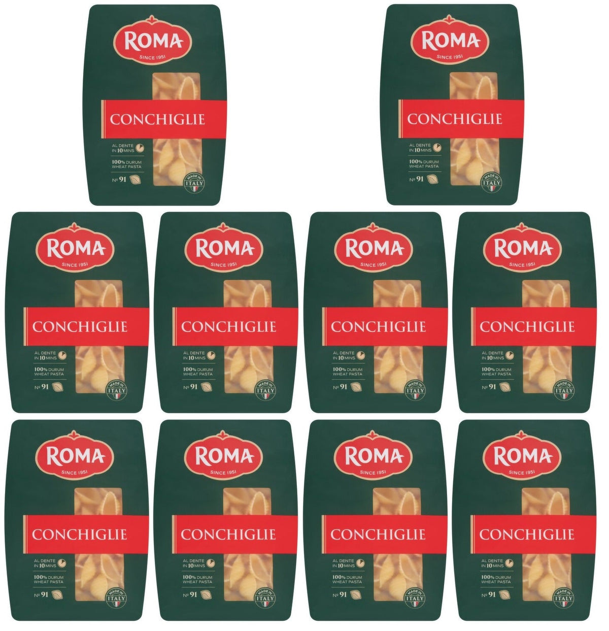 Roma No. 91 Conchiglie Pasta 500g x 10 | Bulk Case