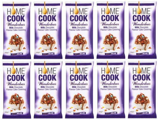 10 x Cobertura de chocolate con leche Wonderbar para repostería casera 150g
