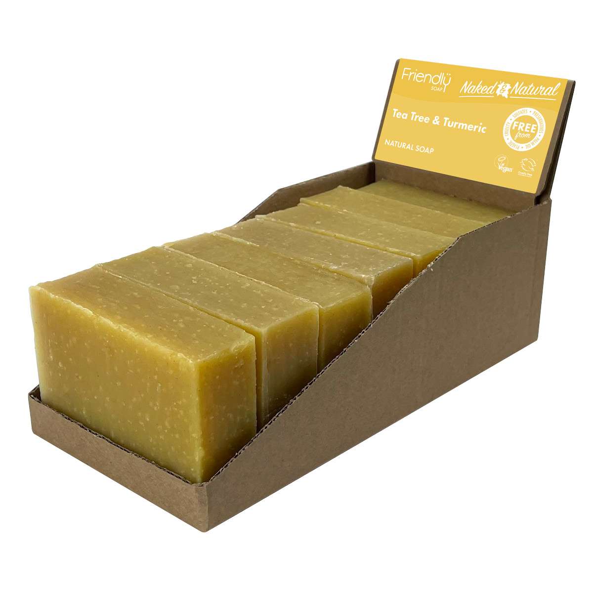 6 x Friendly Soap Naked & Natural Soap Tea Tree Turmeric - 95g