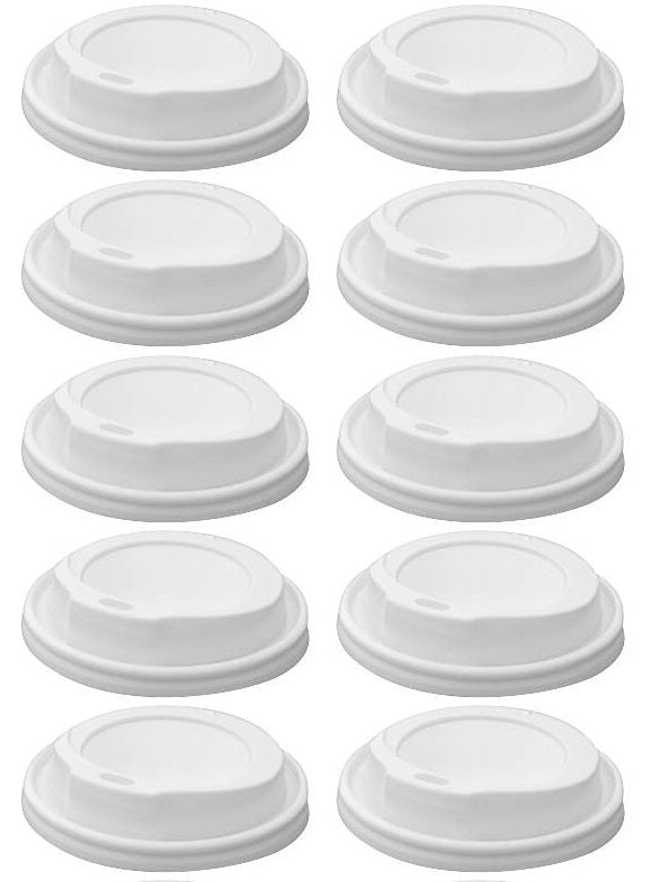 10 x Heißgetränkebecherdeckel weiß 8Oz 80Mm 100Stk X 10