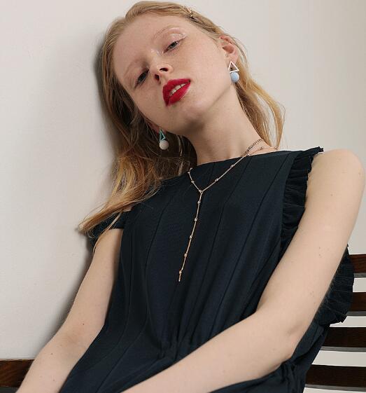 Fashion Copper Bead Chain Multilayer Individual Necklace