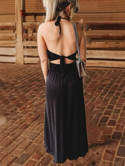 Women's Clothing V-neck Brace Dress Backless