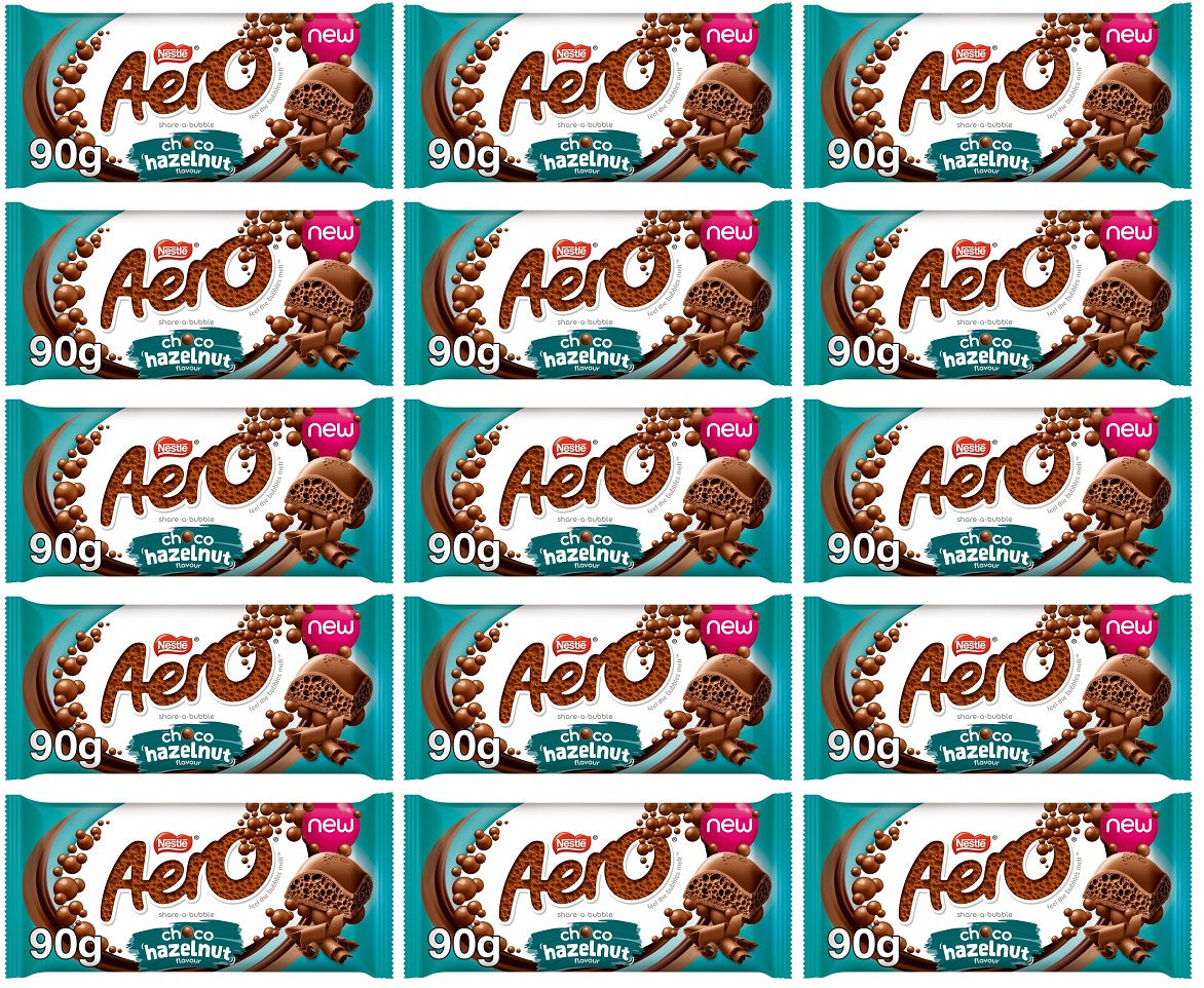 15 x Aero Haselnussgeschmack Schokolade 90g