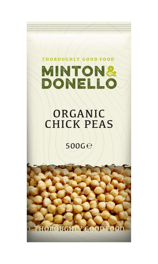 Minton & Donello Organic Chickpeas 500g | Pack of 6