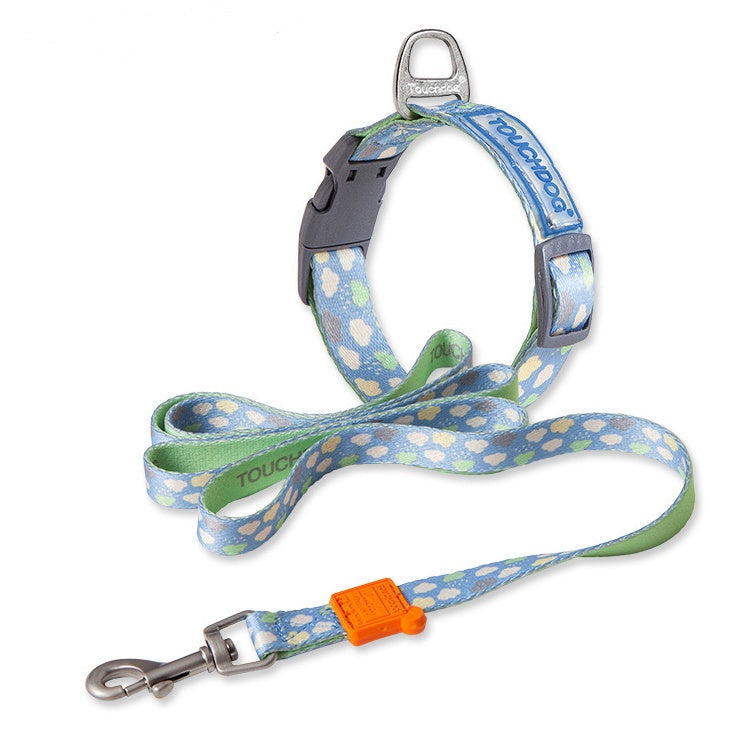 Touch dog it''s new heat transfer printing traction rope chest back collar dog rope walking dog artifact traction outdoor belt