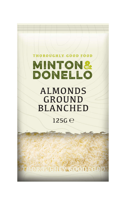 Minton & Donello Ground Blanched Almonds 125g | Pack of 6