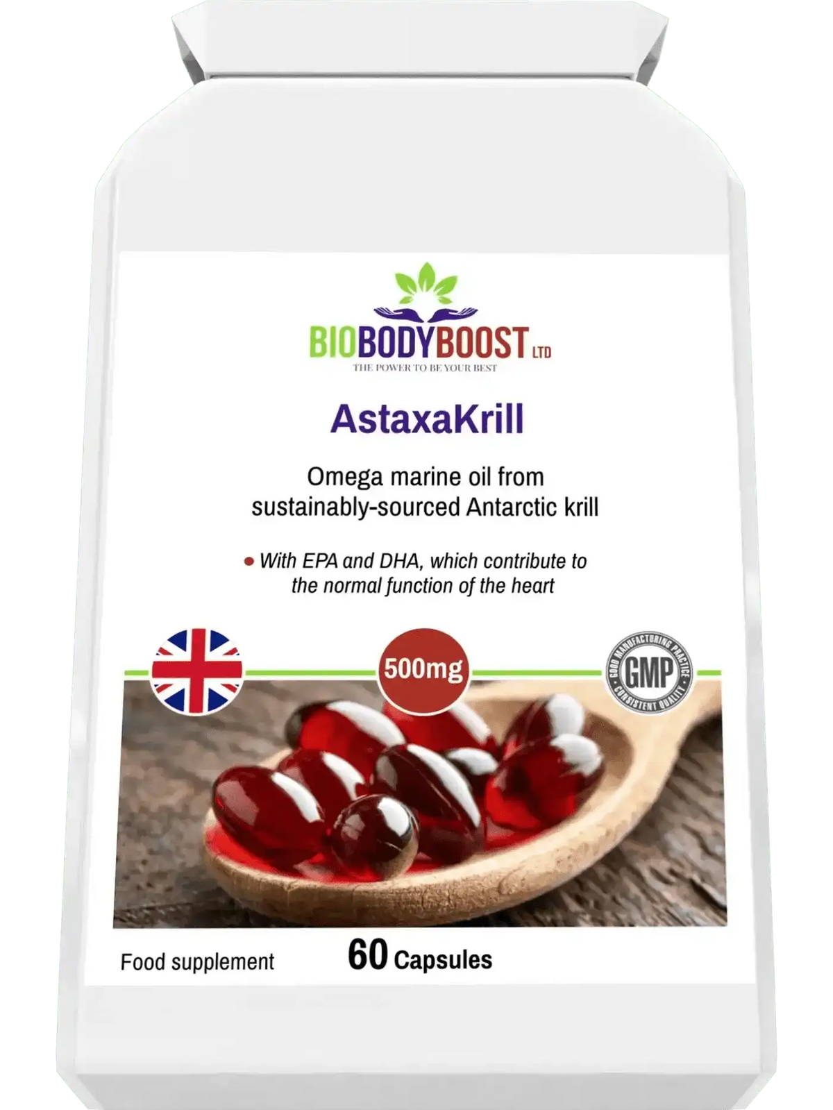 AstaxaKrill Antarctic Krill Oil 500mg - 60 Capsules