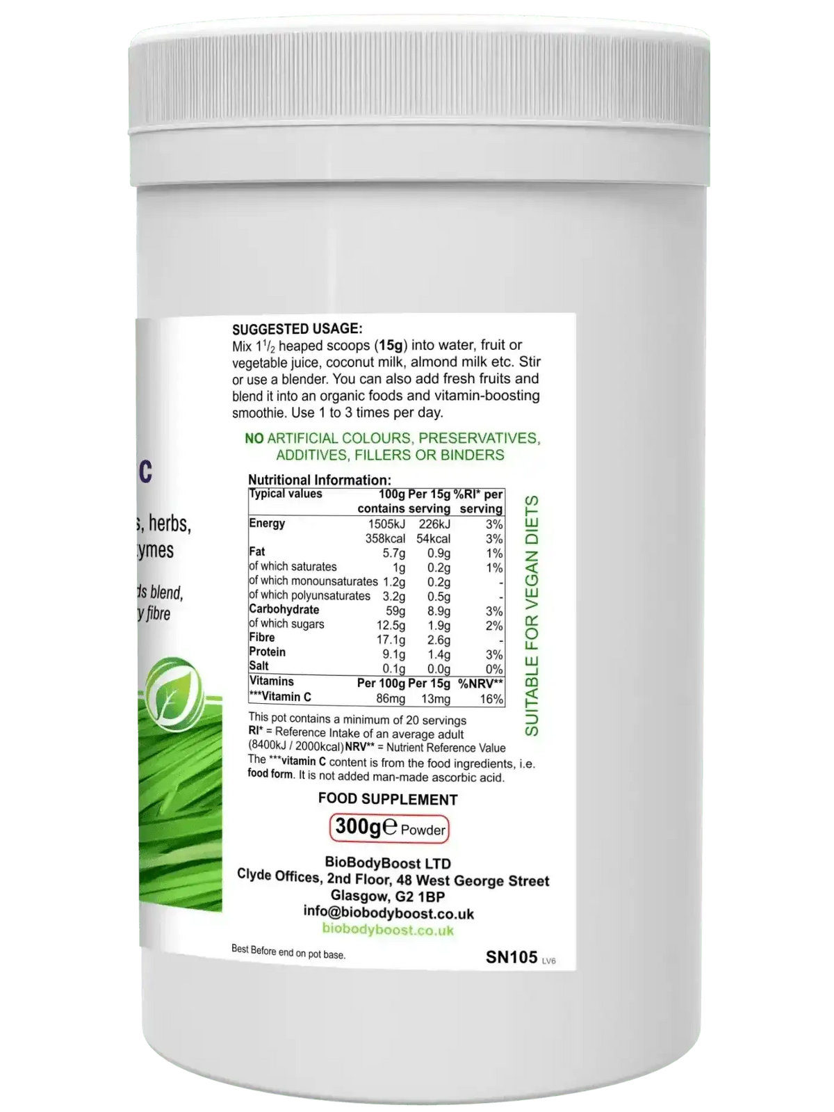 BioGreenz Organic Green Meal Shake - Complete Plant-Based Nutrition