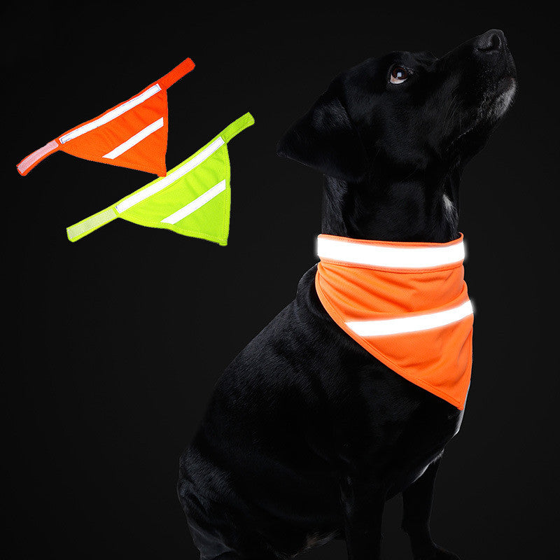 Reflective fluorescent triangle scarf