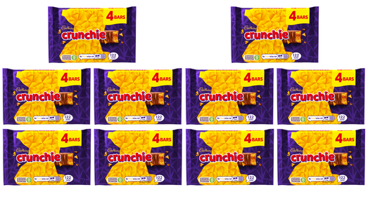 10 x Cadbury Crunchie tamaño snack 4 unidades 104 g