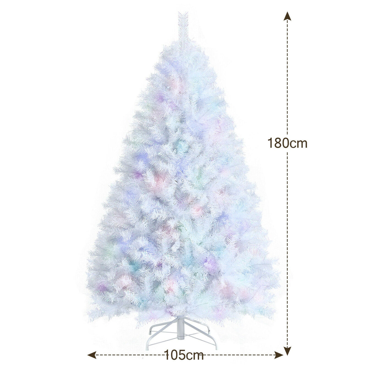 150CM White Hinged Artificial Christmas Tree with 792 Tips