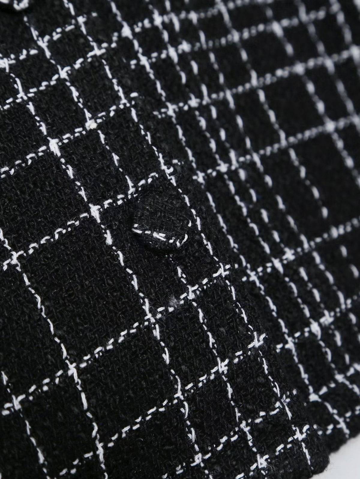 Women's Black And White Long Sleeved Patchwork Shirt