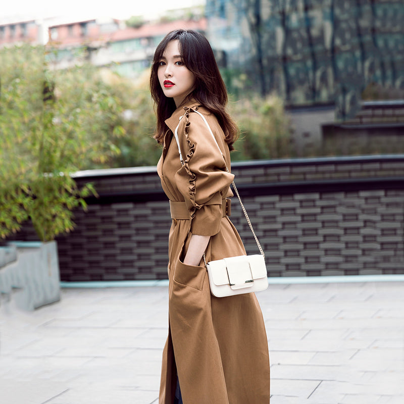 Double-breasted British trench coat