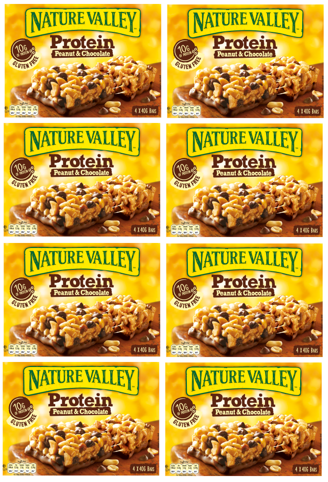8 x Nature Valley Proteínas Cacahuete y Chocolate 4Pk 160Gr