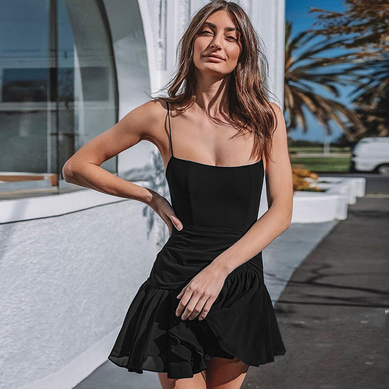 Backless temperament dress