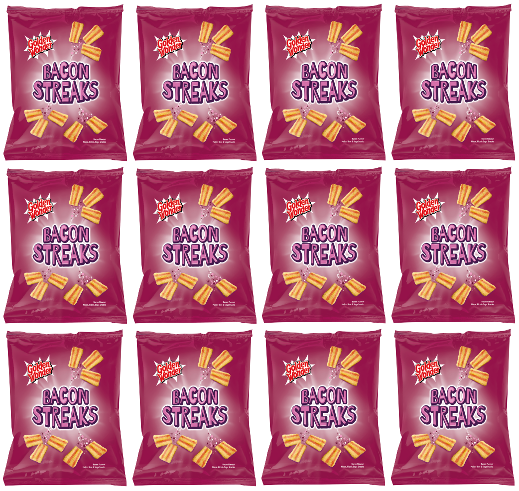 12 x Golden Wonder Bacon Streaks 150g