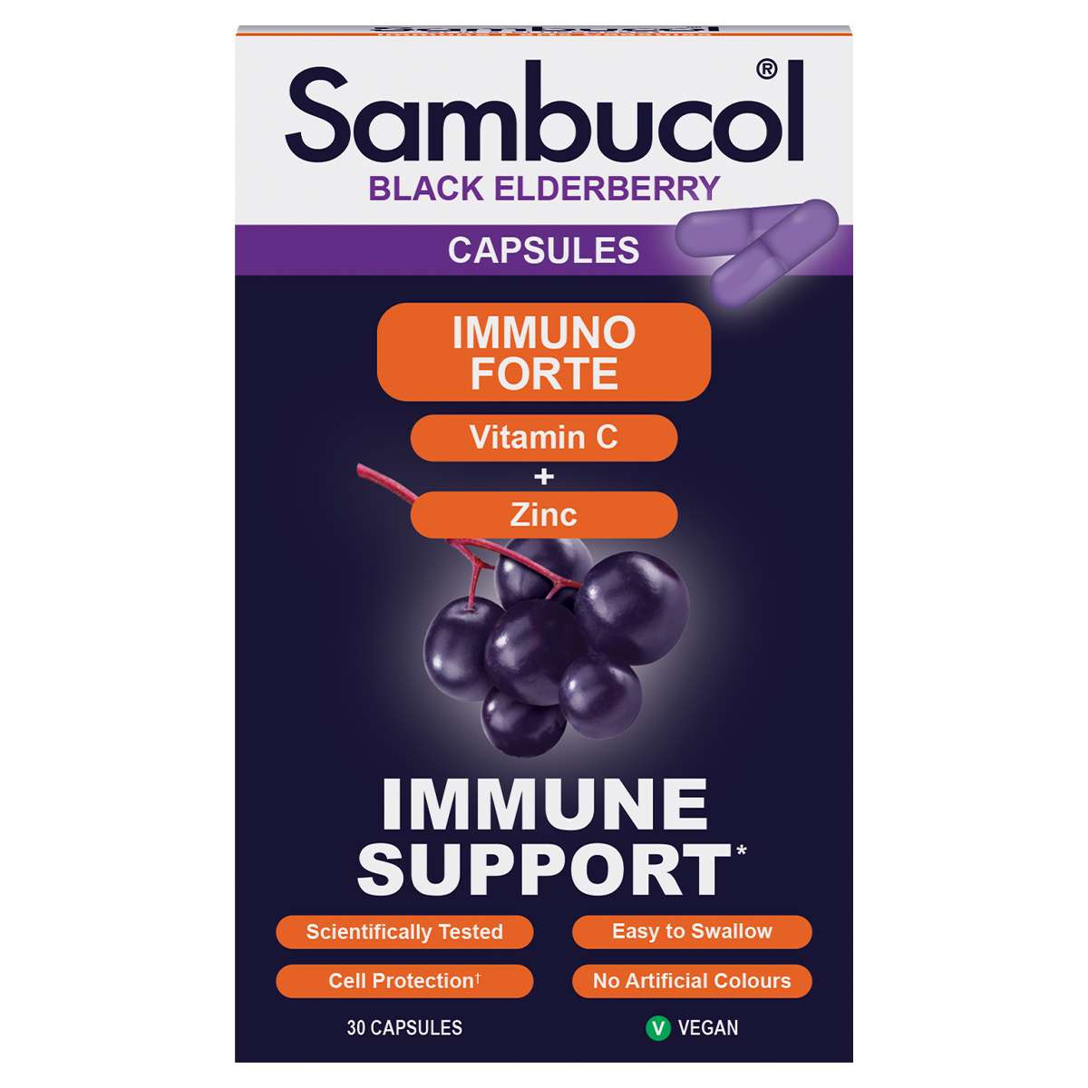 Sambucol Immuno Forte Black Elderberry Capsules | 30 Capsules