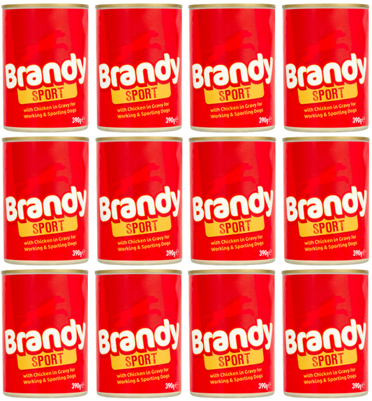 Brandy Sport Hundenahrung in Soße 390g – 12er-Pack
