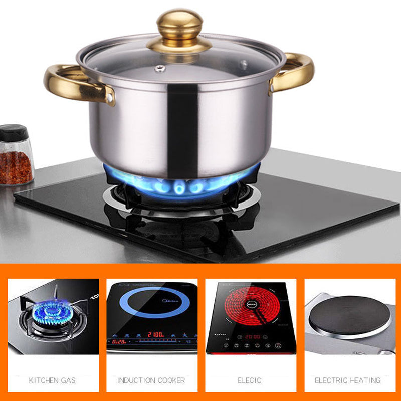 12Pcs Stainless Steel Cookware Set Saucepan Casserole Pans Pot Induction Kitchen