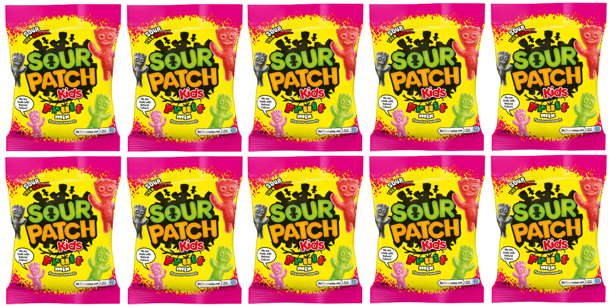 10 x Sour Patch Fruit Mix 10 Case 140Gm