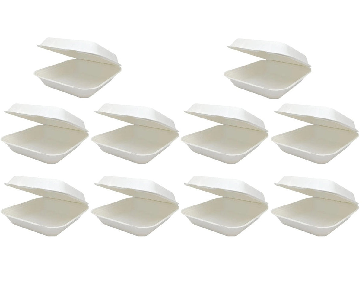 12 x Bagasse Meal Box Rectangle 7In