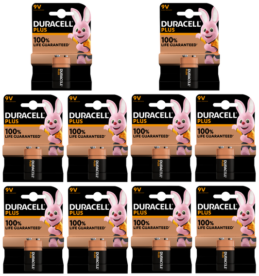 10 X Duracell Plus 9V Batterie