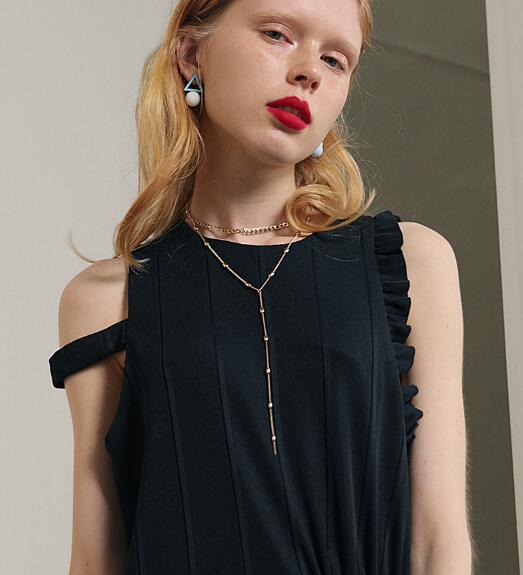 Fashion Copper Bead Chain Multilayer Individual Necklace